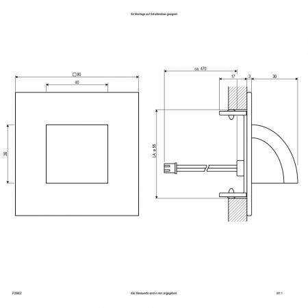 EVN LED Wandeinbauleuchte warmweißes Licht Alu IP20 1W 3000K EinbauØ55
