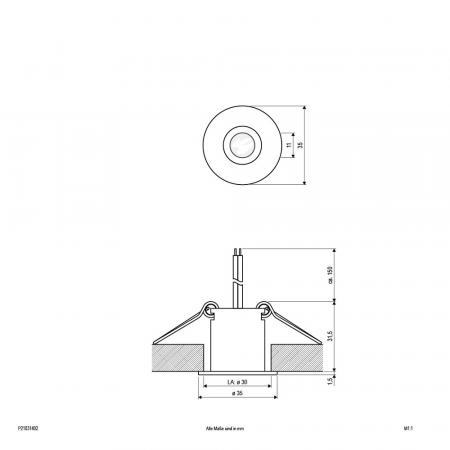 EVN P-LED Decken-Einbaustrahler mit warmweißem Licht rund Alu IP20 12V/DC 3W 3000K EinbauØ30