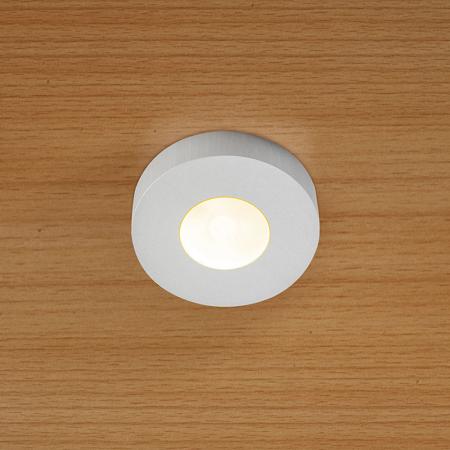 EVN P-LED Deckenanbauleuchte mit warmweißem Licht rund silber IP20 3.3W 3000K