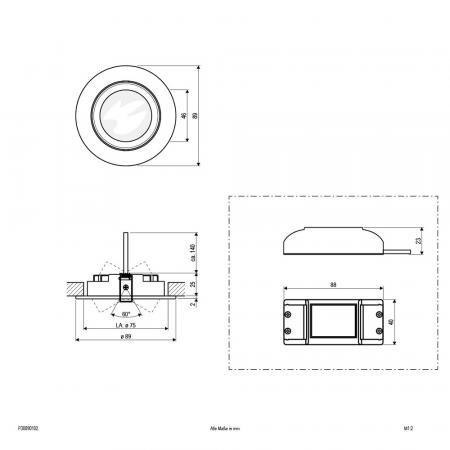 EVN LED Decken-Einbaustrahler mit warmweißem Licht rund schwenkbar weiß IP20 9W 3000K EinbauØ75