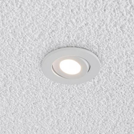 EVN LED Decken-Einbaustrahler warmweißes Licht rund schwenkbar weiß IP44 3W 3000K 230lm EinbauØ50