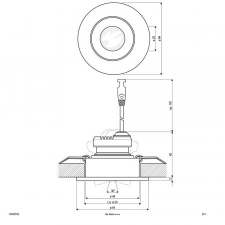 EVN LED Decken-Einbaustrahler warmweißes Licht rund schwenkbar weiß IP44 3W 3000K 230lm EinbauØ50