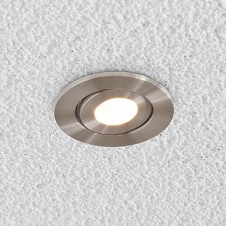 EVN LED Decken-Einbaustrahler mit warmweißem Licht dimmbar feuchtraumgeeignet rund schwenkbar IP44 3W 3000K EinbauØ50