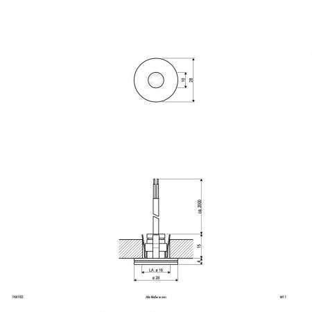 EVN LED Wand-/Deckeneinbau Einbaustrahler warmweißes Licht dimmbar feuchtraumgeeignet IP44 1W 3000K EinbauØ16
