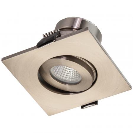 EVN P-LED Decken-Einbaustrahler mit warmweißem Licht feuchtraumgeeignet quad. schwenkbar EDS IP44 3W 3000K EinbauØ50