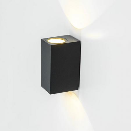EVN 2-flammige LED Wandaußenleuchte eckig anthrazit IP54 warmweißes Licht