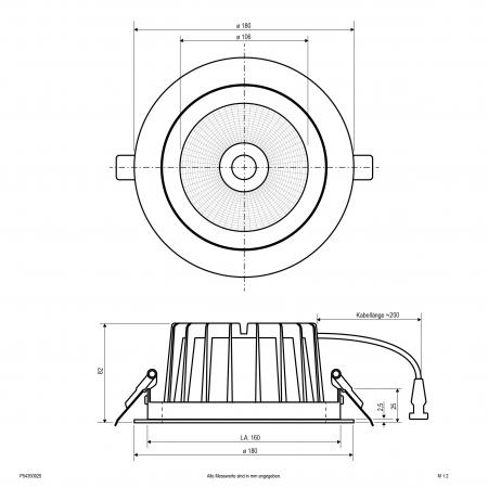 EVN LED Deckenleuchte, schwenkbar mit Netzgerät P54350925