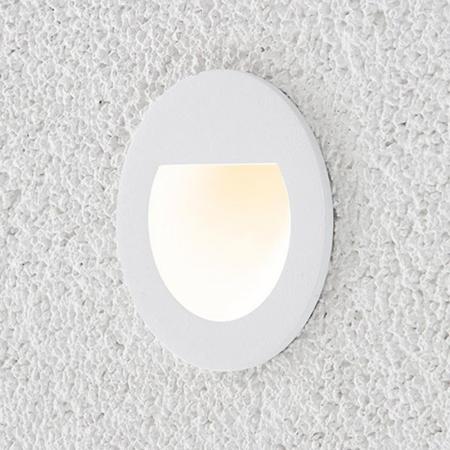 EVN LED Wandeinbauleuchte weiß IP65 2W 3000K warmweißes Licht dimmbar feuchtraumgeeignet EinbauØ68