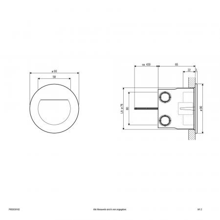 EVN LED Wandeinbauleuchte weiß IP65 2W 3000K warmweißes Licht dimmbar feuchtraumgeeignet EinbauØ68