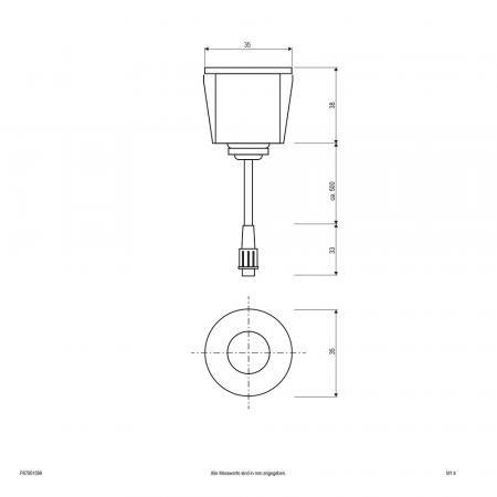 Schmaler EVN LED Bodeneinbauspot rund für Terrassenböden IP67 24V/DC 0.6W RGB EinbauØ30