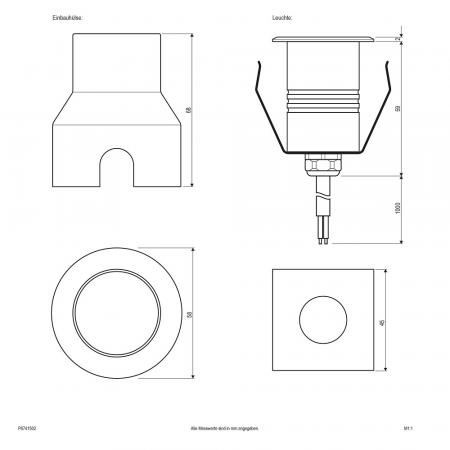 EVN LED Bodeneinbauspot Terrasse und Einfahrtbeleuchtung IP67 12V/DC 1.5W 3000K 59lm EinbauØ36