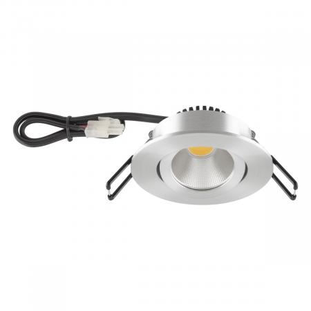 EVN P-LED Decken-Einbaustrahler mit universalweißem Licht Licht & hoher Farbwiedergabe rund schwenkbar alu pol. IP20 6W 4000K 90Ra EinbauØ68