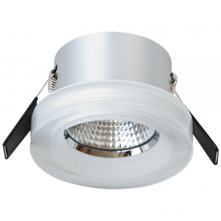 EVN P-LED Decken-Einbaustrahler mit warmweißem Licht rund Alu / Glas IP20 8W 2700K EinbauØ68