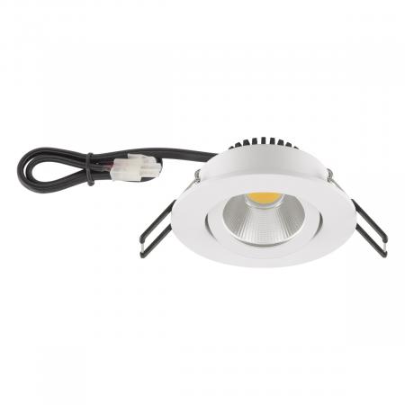 EVN LED Decken-Einbaustrahler warmweißes Licht rund schwenkbar weiß IP20 8.4W 2700K 960lm 90Ra EinbauØ68