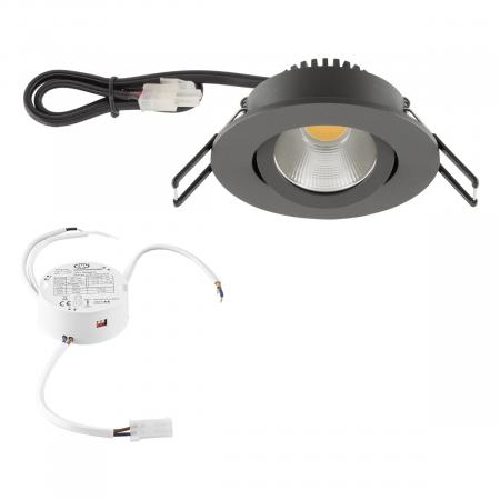 EVN PC20D91602 COB LED Deckeneinbauleuchte 8,4W 3000K Anthrazit DALI DALI-2 Einbaudurchmesser 68 mm