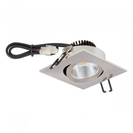EVN P-LED Decken-Einbaustrahler mit universalweißem Licht quad. schwenkbar EDS IP20 6W 4000K 90Ra EinbauØ68
