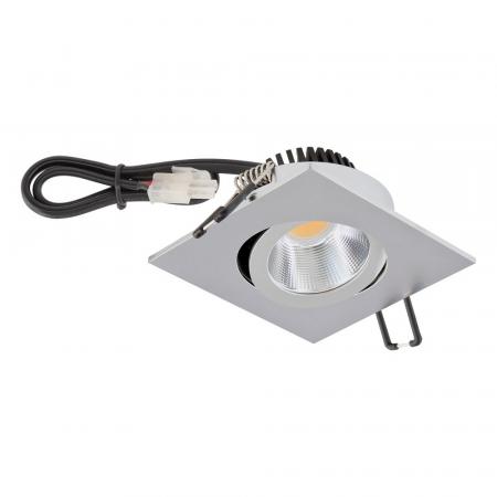 EVN P-LED Decken-Einbaustrahler mit universalweißem Licht quad. schwenkbar chrom matt IP20 6W 4000K 90Ra EinbauØ68