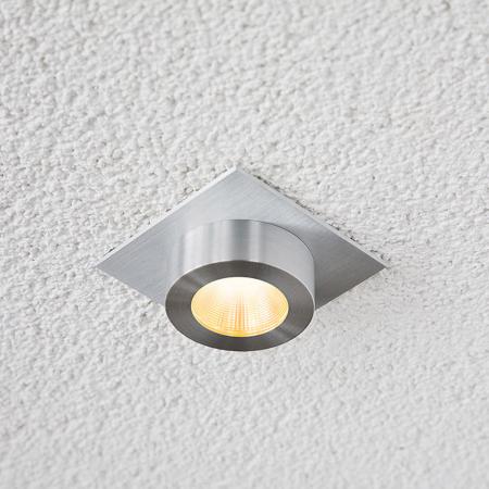 EVN P-LED Decken-Einbaustrahler mit warmweißem Licht alu pol. IP20 350mA 6W 3000K 90Ra EinbauØ68