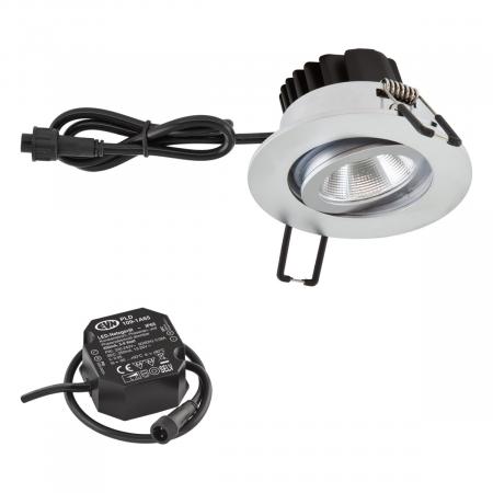 EVN PC650N615D2W COB LED Deckeneinbauleuchte Dim2Warm 6W 2000-3000K Chrom IP65 schwenkbar Einbaudurchmesser 68 mm