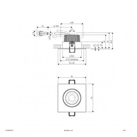 EVN PC654061102 COB LED Deckeneinbauleuchte 6W 3000K Chrom schwenkbar IP65 Einbaudurchmesser 68 mm