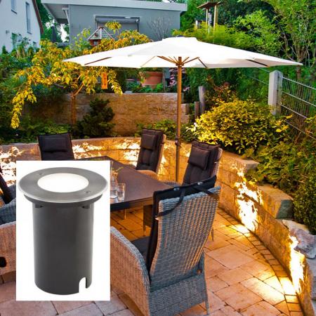 EVN LED Bodeneinbauleuchte mit universalweißem leistungsstarkem Licht rund IP67 11W 4000K