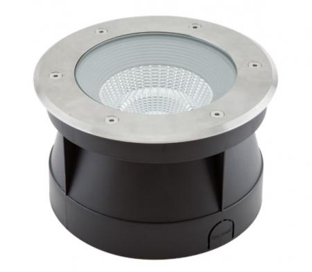 Leistungsstarker LED Bodeneinbaustrahler rund Außen IP67 24W 3000K 1636lm EVN