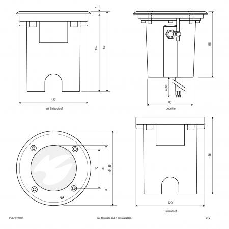 EVN LED Bodeneinbauleuchte, IP67 mit Justierschraube PC67107002W