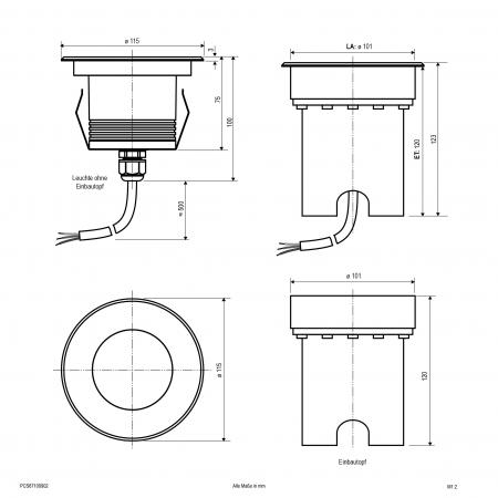 EVN LED Bodeneinbauleuchte, IP67 PCS67100902