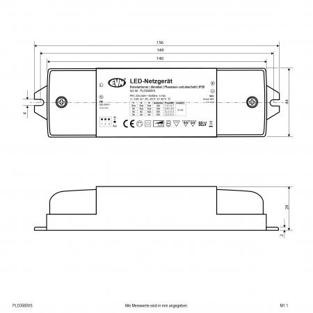 EVN 350mA-600mA LED-Netzgerät PLD3560VS