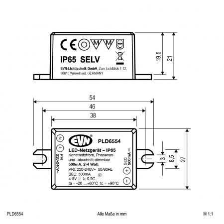 EVN 500mA LED-Netzgerät PLD6554