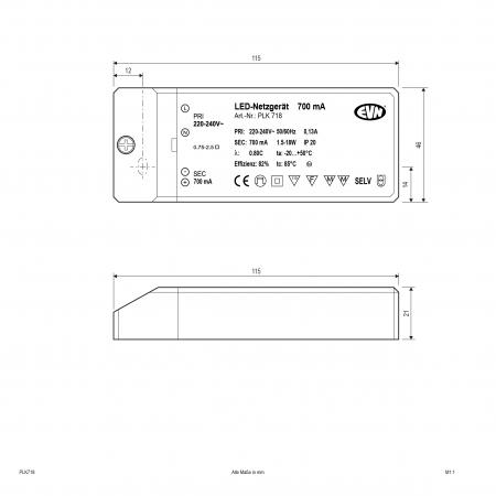 EVN 700mA LED-Netzgerät PLK718