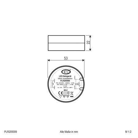 EVN 500mA LED-Netzgerät PLR205009