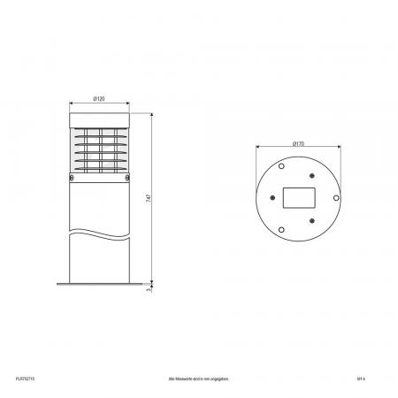 EVN Pollerleuchte Aluminium Druckguss E27 IP54 Anthrazit 750 mm inkl. Bodenanker