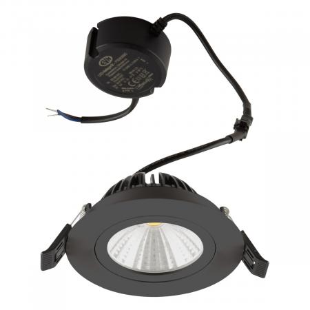 EVN PS54060902 COB LED Deckeneinbauleuchte 5,5W 3000K Schwarz schwenkbar IP54 Einbaudurchmesser 68 mm