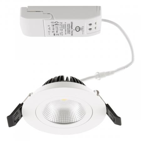 EVN PS54100140 COB LED Deckeneinbauleuchte 10W 4000K Weiß schwenkbar IP54 • Einbaudurchmesser: 85 mm