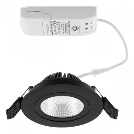 EVN PS54100940 COB LED Deckeneinbauleuchte 10W 4000K Schwarz schwenkbar IP54 • Einbaudurchmesser: 85 mm