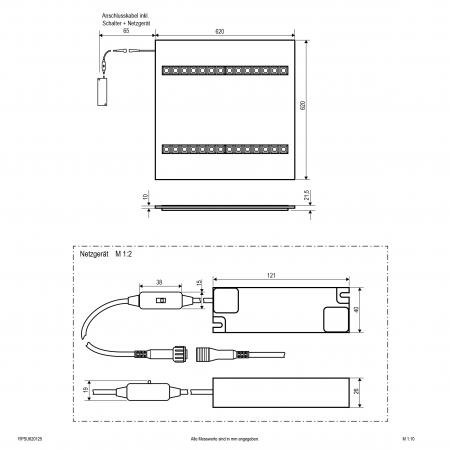 EVN LED Einbaupanel für Rasterdecken RPSU620125