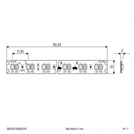 EVN Niedervolt LED-Strip, IP20, kürzbar SB202416828D2W