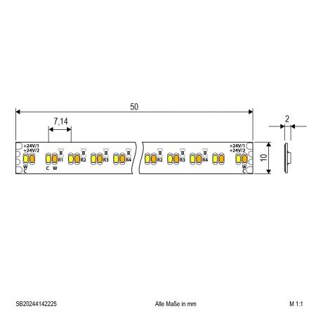 EVN Niedervolt LED-Strip, IP20, mit CCT- und Power-Switch SB20244142225