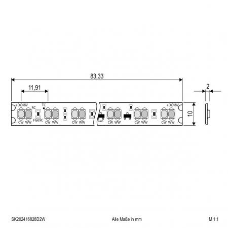 EVN Niedervolt LED-Strip, IP20, konfektionierbar SK202416828D2W