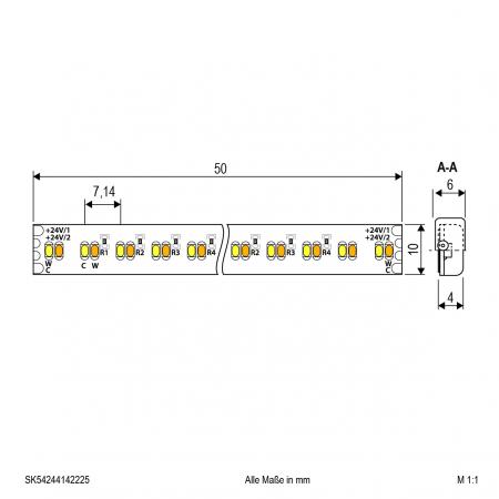 EVN Niedervolt LED-Strip, IP54, mit CCT- und Power-Switch, konfektionierbar SK54244142225