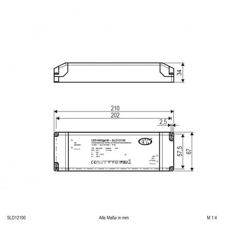 EVN 12V/DC LED-Netzgerät, dimmbar SLD12100