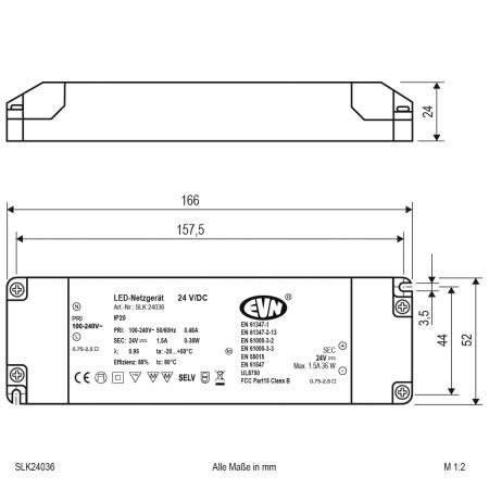EVN 24V/DC LED-Netzgerät SLK24036