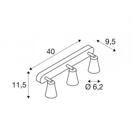 AVO 3-flammiger Triple Wand- und Deckenstrahler silber SLV 1000894