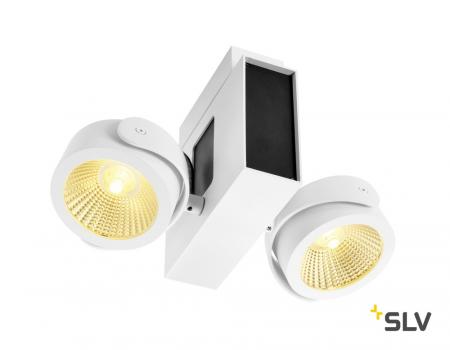 SLV 1001424 TEC KALU CW LED Indoor Wand- und Deckenaufbauleuchte double weiß/schwarz 60° 3000K