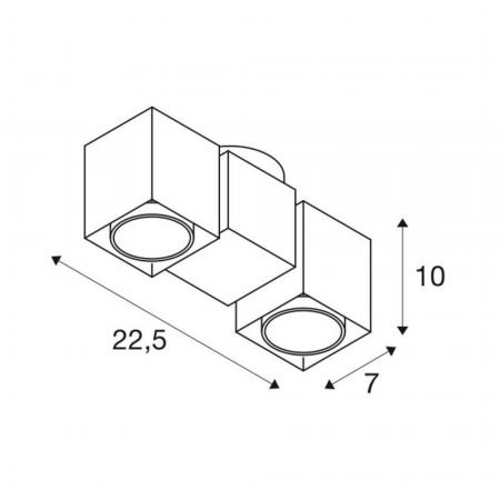 SLV 1002215 ALTRA DICE CW Indoor Wand- und Deckenaufbauleuchte double QPAR51 schwarz