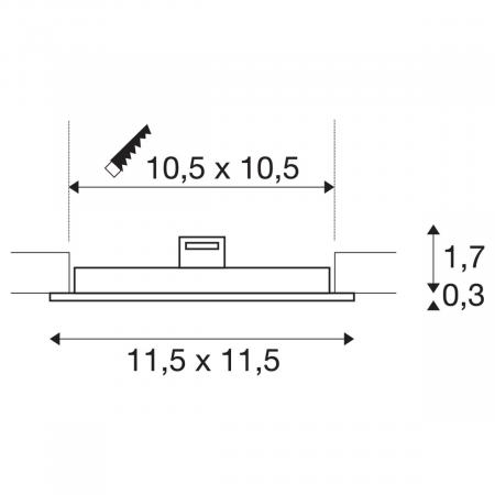 SLV 1004697 SENSER 12 DL Indoor LED Deckeneinbauleuchte eckig weiß 4000K