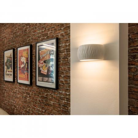 Überstreichbare PLASTRA CURVED Gips Wandleuchte in weiß SLV 1004732