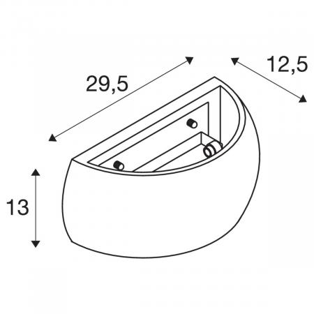 Überstreichbare PLASTRA CURVED Gips Wandleuchte in weiß SLV 1004732