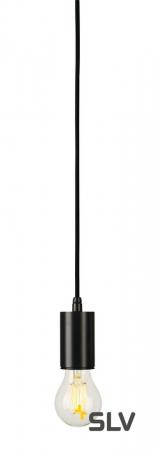 SLV 132690 FITU, Pendelleuchte, A60, rund, schwarz, 5m Kabel mit offenem Kabelende, max. 60W